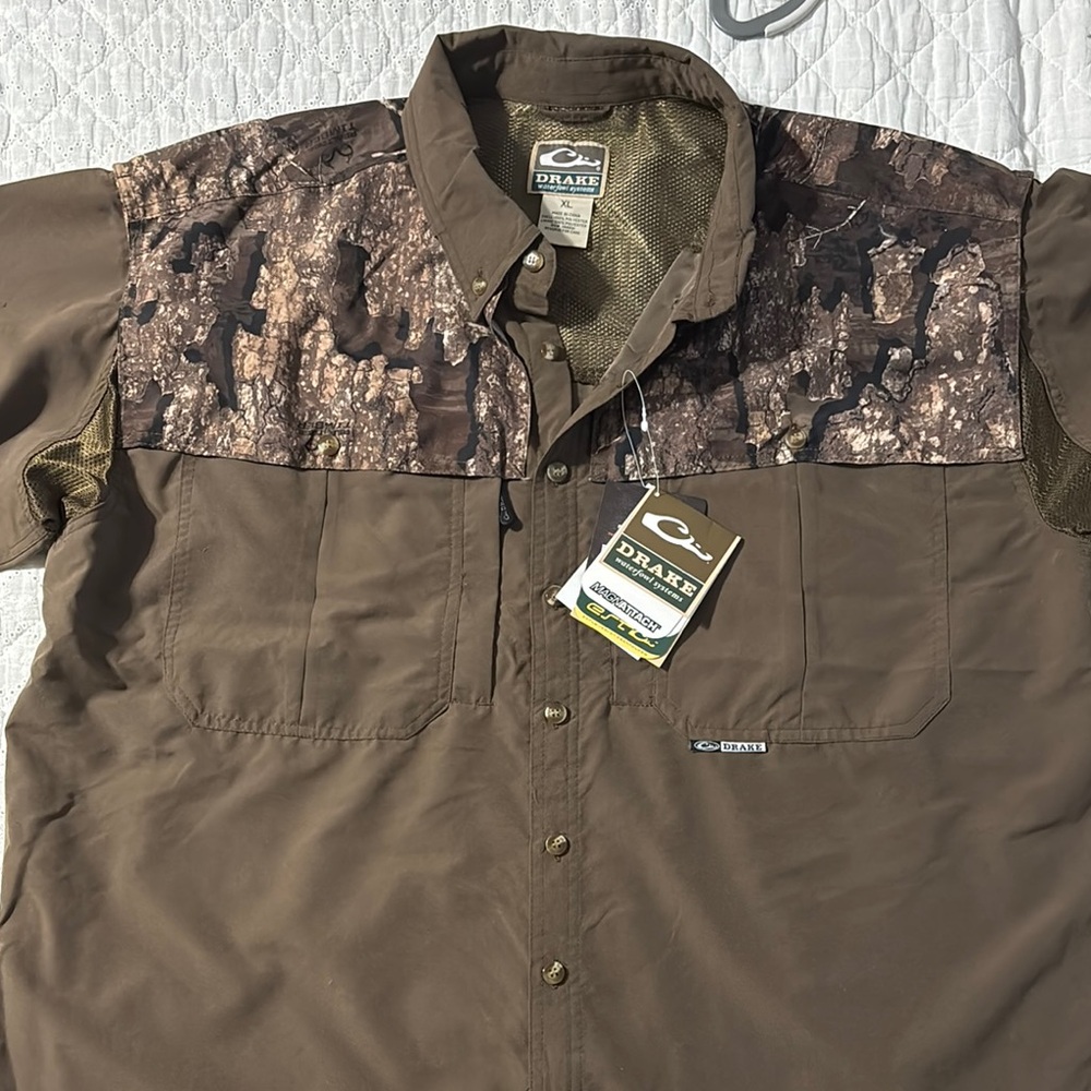 Drake Men's Brown and Camo Shirt Jacket
